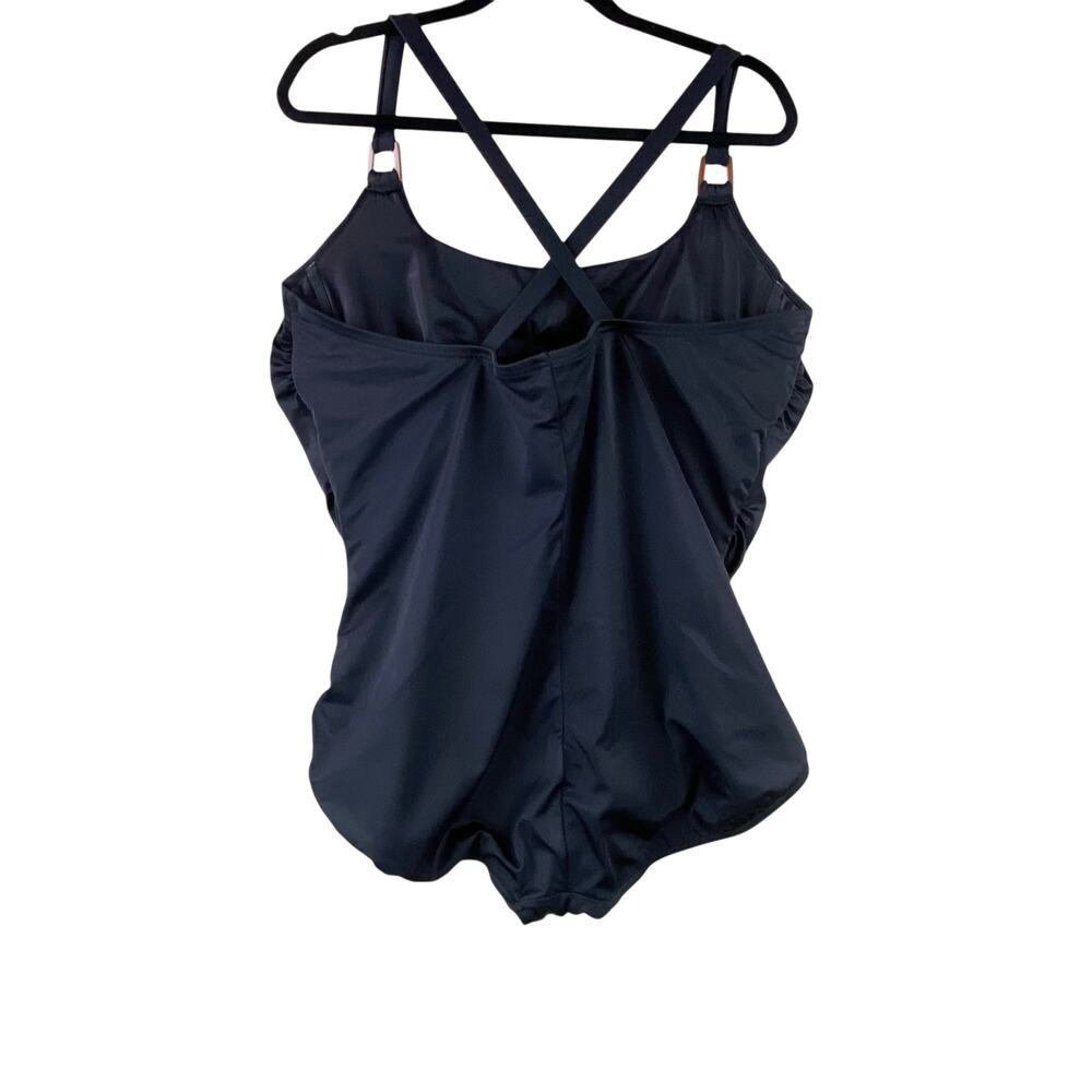Lands End Womens Black One Piece Swimsuit Size 24 Beach Summer - Picture 4 of 6